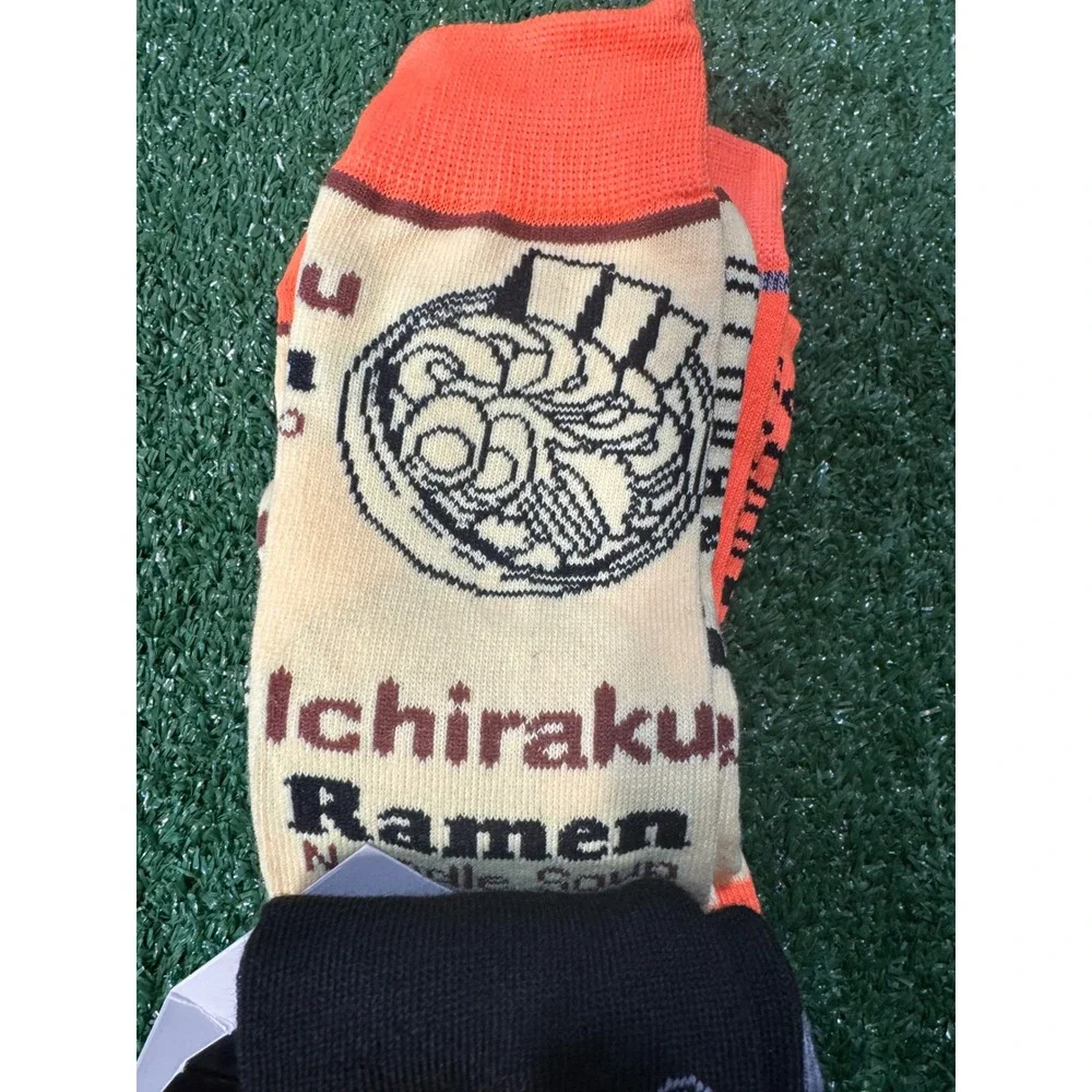 Naruto Shippuden Mens Crew Socks 3 Pack Ichiraku Ramen Orange Black Sz 8-12 NEW‎